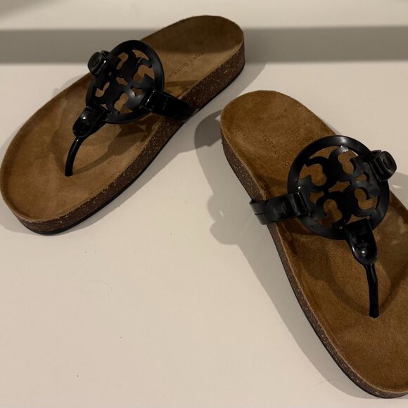 Tory Burch Women's Miller Cloud Thong Sandals BLACK BRAND NEW IN BOX - Picture 6 of 7